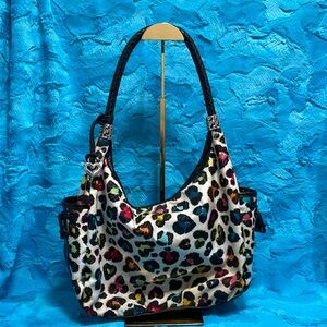 Brighton Rainbow Leopard print Hobo bag